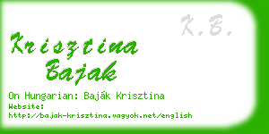 krisztina bajak business card