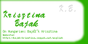 krisztina bajak business card